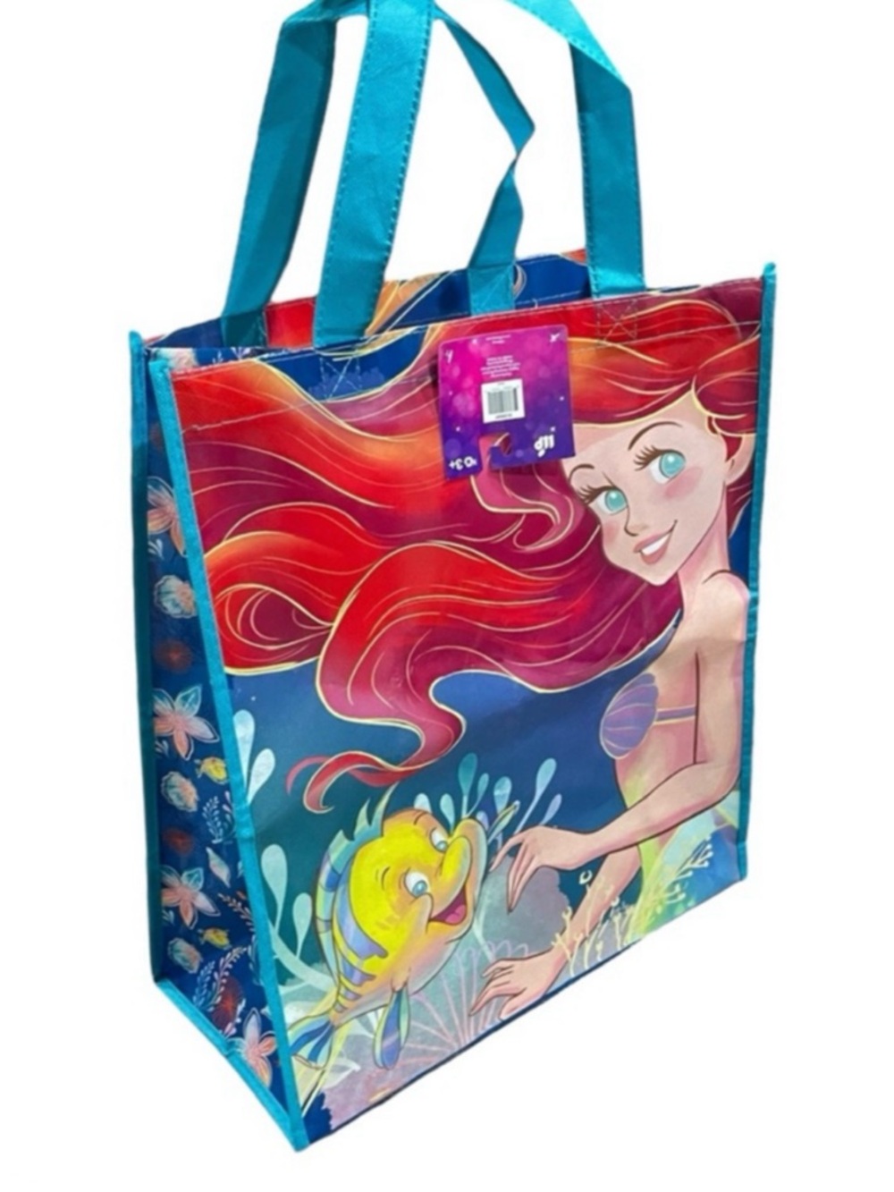 DISNEY Princess The Little Mermaid Ariel with Flounder Reusable Tote Bag